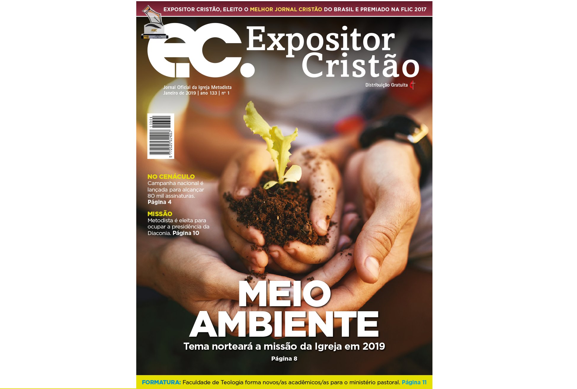 Expositor Cristão: Meio Ambiente é o tema que norteará a Igreja Metodista em 2019