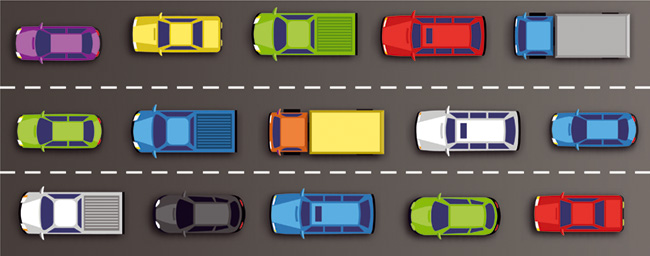 Ilustração de trânsito congestionado